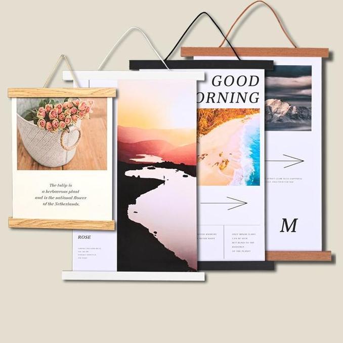 Penjepit Gambar Gantung Magnetik Kayu Kreatif -Bingkai Foto Stik Magnet untuk Poster Hiasan Dinding