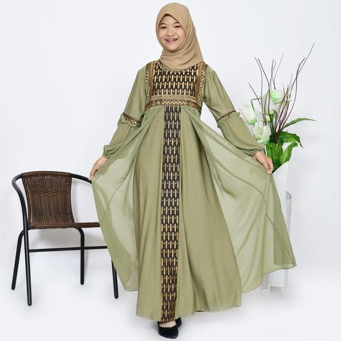 Okeajalah- Abaya Turki Anak Perempuan Baju Gamis Turkey Remaja Tanggung Hitam Warna Putih Mewah | Ab