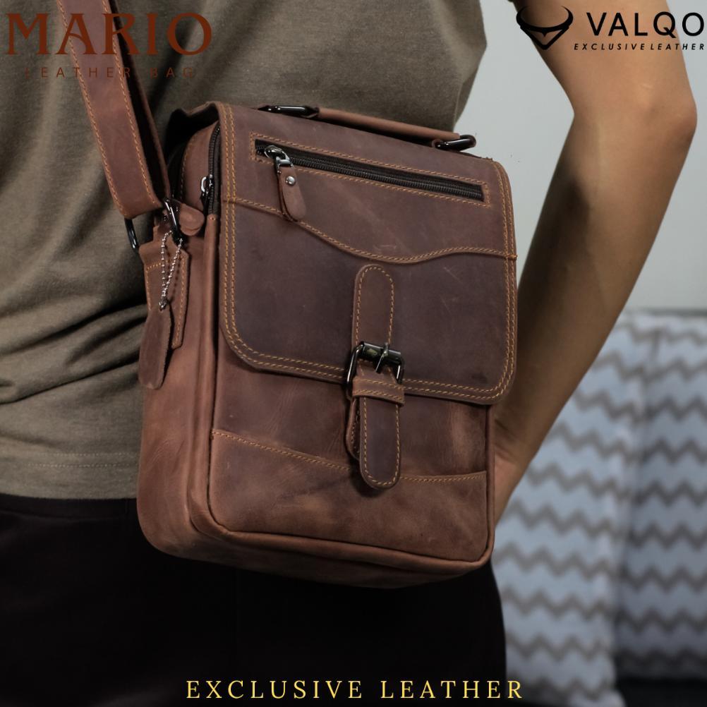 VALQO MARIO Tas Kulit Tas Pria Tas Selempang Kulit Sapi Slingbag Kulit Laki Cowok Termurah