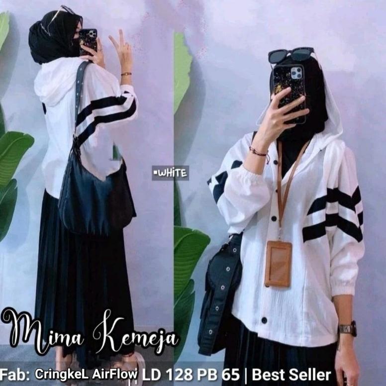Kaos Wanita Korea - Mima Kemeja Hoodie / Blouse Wanita / Kemeja Kantor / Atasan Kantor / Baju Kantor