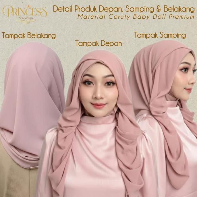 Heddosu- Princess Nonnetedy - Hijab Instan Barbiebel X Princess Nonnetedy Kerudung Instan Nyaman Nit
