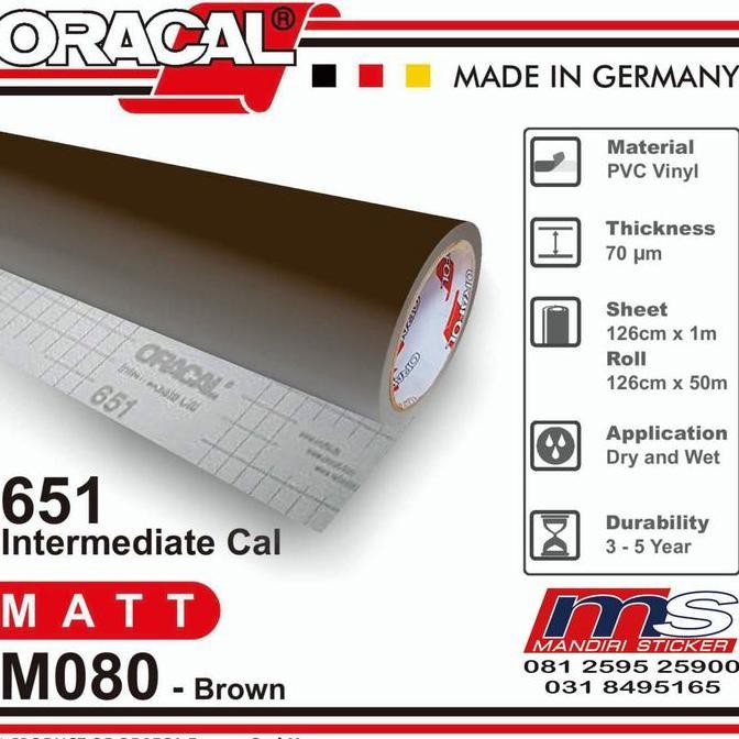 Sticker ORACAL 651 - M080 Brown Matt Doff Cutting Stiker [METERAN]