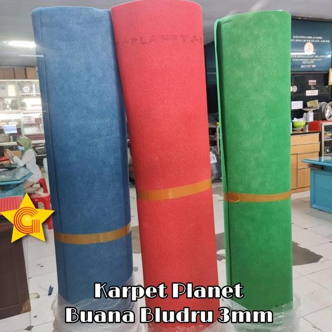 KARPET BLUDRU POLOS PLANET SUPER BUANA 1 ROLL 2X30M 3MM *