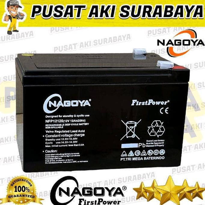 Promo Vrla Baterai Nagoya 12 Volt 12 Ah Accu Sepeda Listrik Lift Eskalator Sollar Cell Emergency Lam