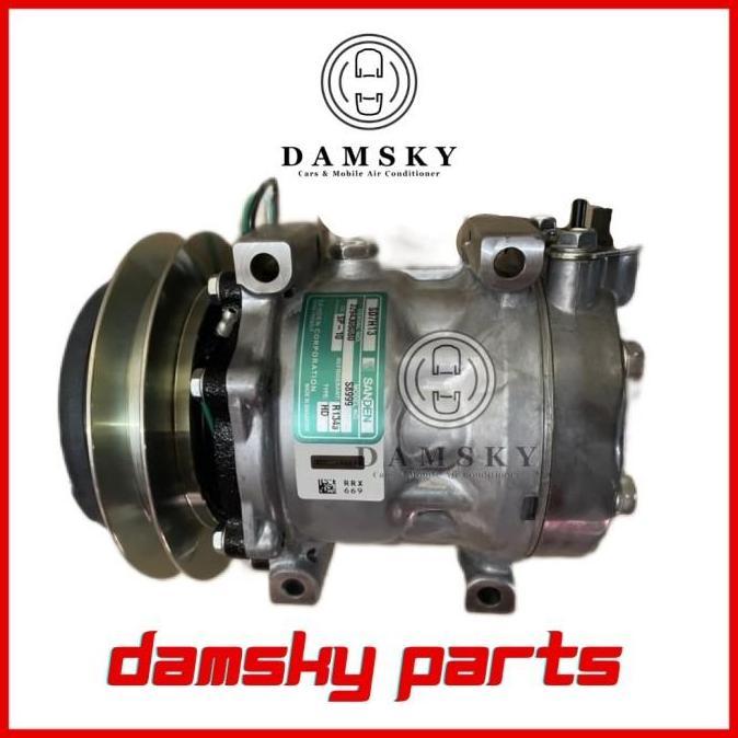 Kompresor Compressor AC Mobil Alat Berat SD7H13 24v SANDEN ASLI