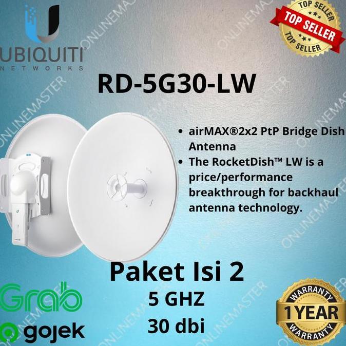 TERLARIS UBIQUITI RD-5G30-LW UBNT ROCKETDISH 30DB RD5G30-LW ISI 2