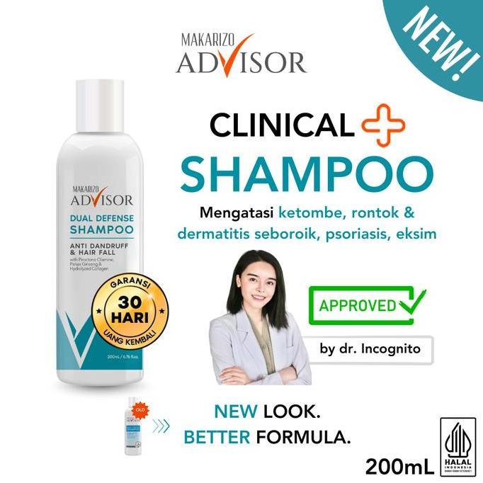 Ohr- Makarizo Advisor Clinical Shampoo - Dual Defense Shampoo 200Ml / Sampo Rambut Rontok Dan Ketomb