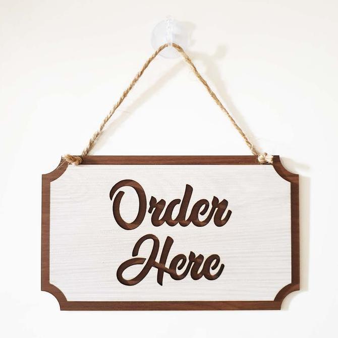 Eloffice- Gantungan Sn Cafe / Resto - Order Here Kotak