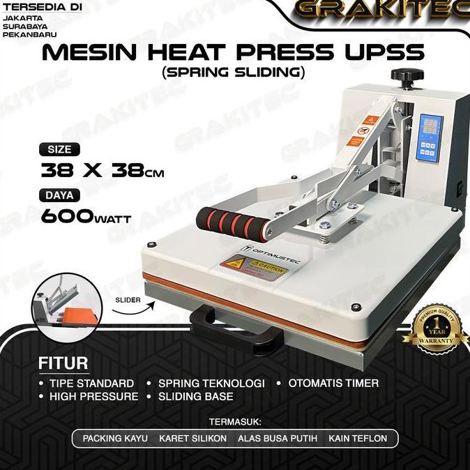 Tantimajana - Grakitec Mesin Heat Press Sablon Kaos 38X38 600 Watt