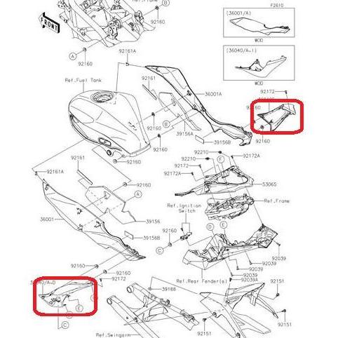 Body Belakang Kawasaki Ninja Rr Mono Original,