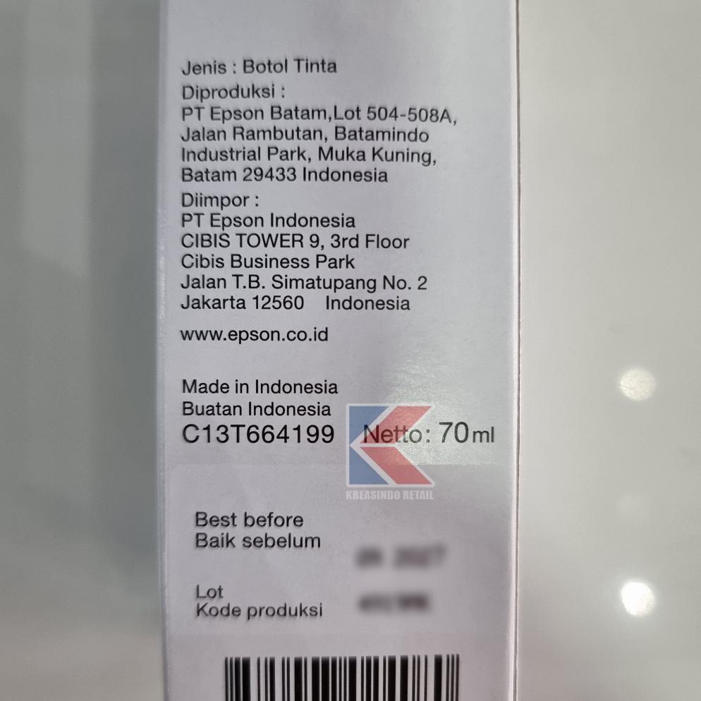 SYAHLASQUARE TINTA EPSON 664 / T664 ORIGINAL (L120 L121 L1300) SALE