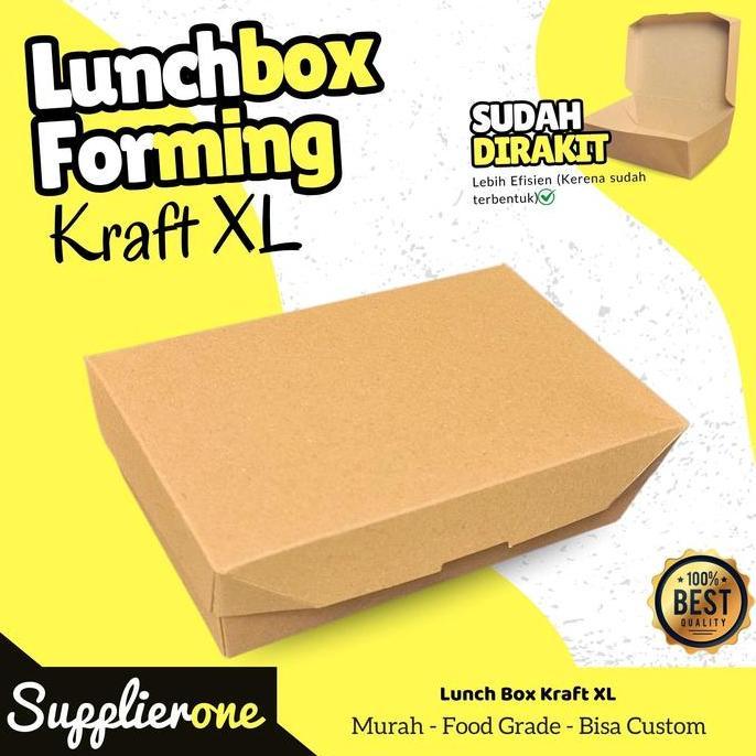 Karibianszz - Paper Lunch Box XL isi 50pcs/ Lunch Box Paper / Paper lunch Box Ivory / Kemasan Lunch 