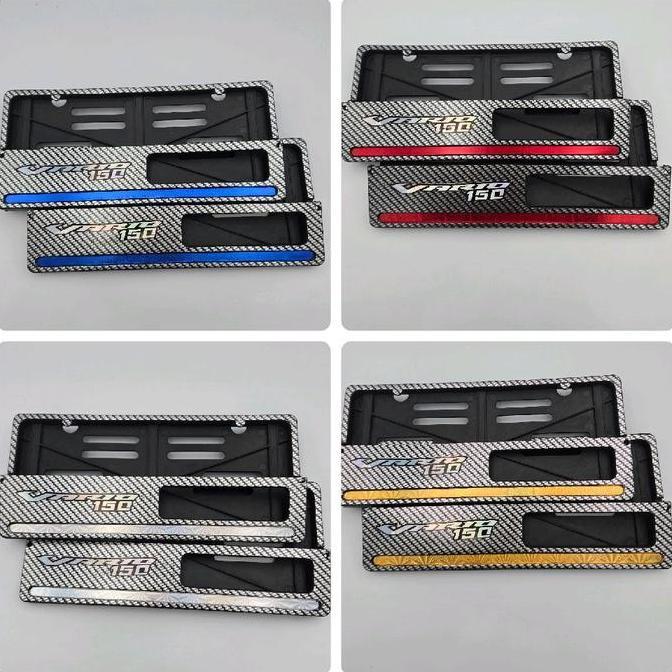 Dudukan Plat Nomor Karbon List Warna Plus Stiker Hologram Vario 150 Harga 1 Pasang - Tempat Plat Nom