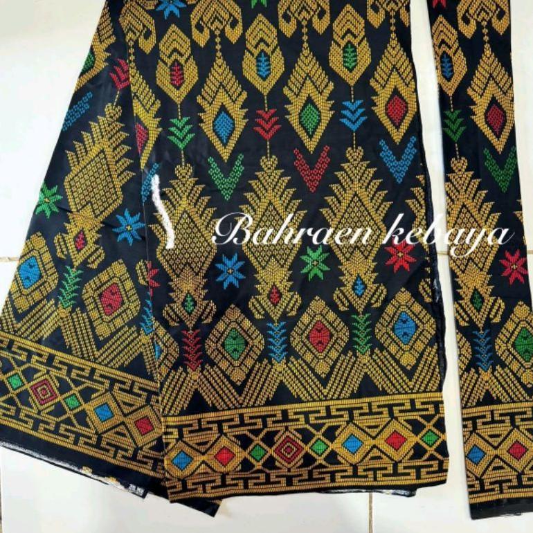Kain Songket Dan Slendang Print Motif Sasak Bahan Katun Untuk Kebaya Dan Baju Adat Songket Print Lom