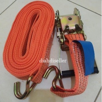 [Bisa Cod] Rachet Tie Down 8-10 Meter Webbing Cargo Trackbelt 10 Ton Tali Sound