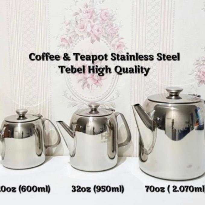 Coffee Teapot Teko Stainless Tebal High Quality 20Oz 32Oz 70Oz / Tempat Teh Kopi / Teko Teh Kopi