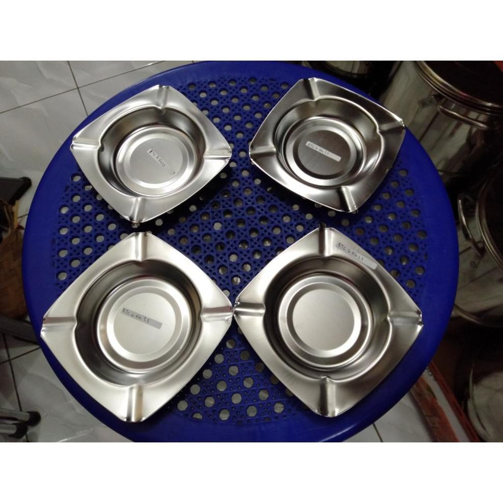 ASBAK CERUTU ROKOK STAINLESS STEEL MODEL KOTAK 4 JEPITAN ROKOK CERUTU