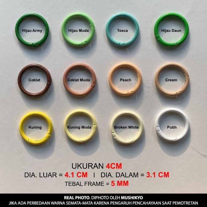 Carabiner Bulat Full Warna 4 CM