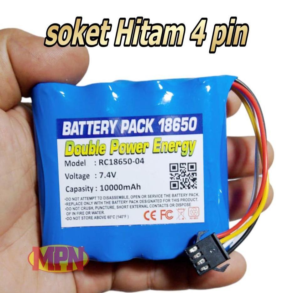 Baterai Rc Batre Lithium Mainan Anak 18650 7.4V 10000Mah Soket Hitam 2 Pin, 3 Pin, 4 Pin