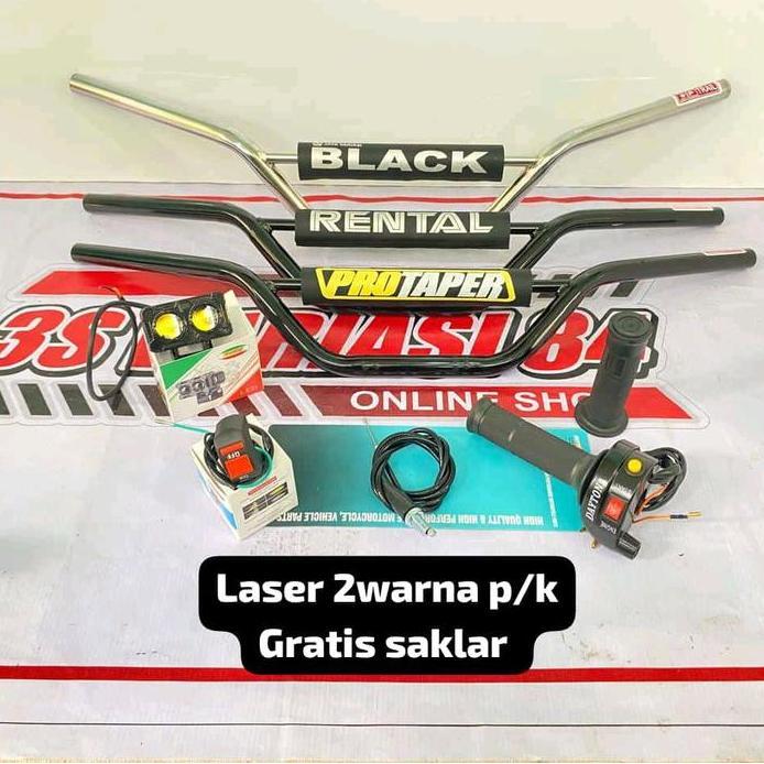 paket hemat stang trail+Gas spontan daytona 2tombol+lampu tembak led=Gratis saklar lampu