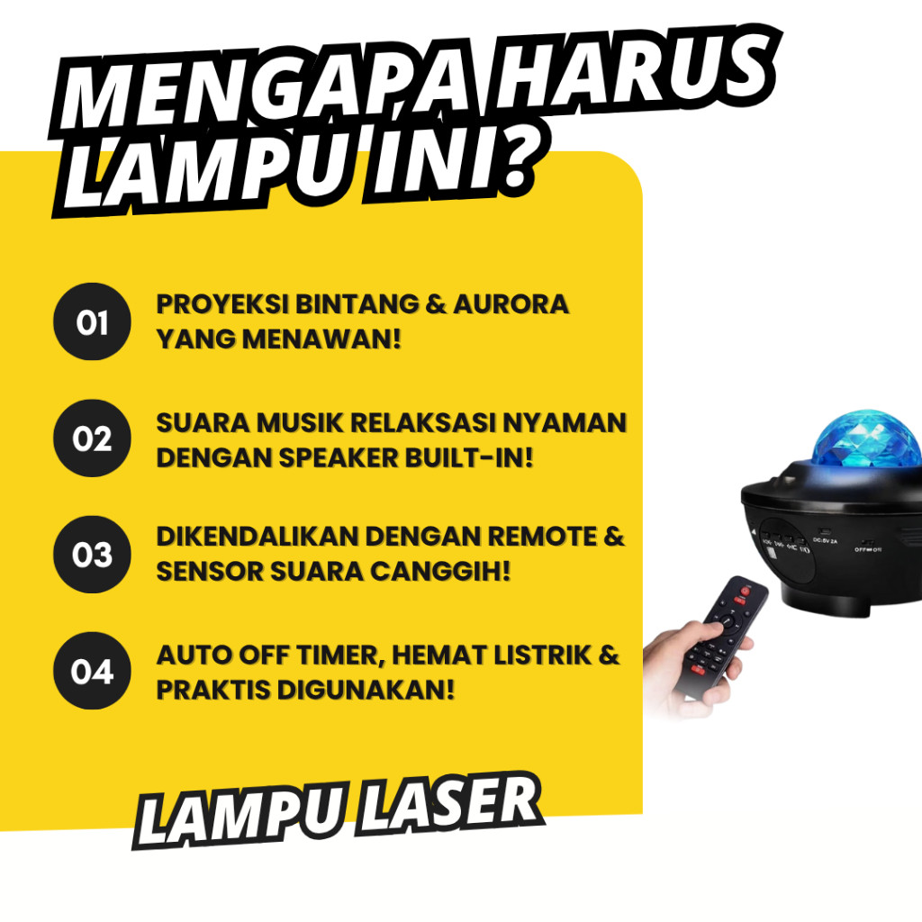 Lampu Tidur Aesthetic Proyektor Aurora Dengan Speaker Langit Malam Bulan Bintang 2 In 1 Proyetor Gal