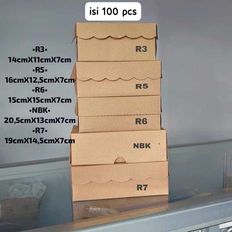 ( 100 Pcs ) Dus Kraft R3 R5 R6 R7 310 Gsm Per Pack / Dus Hajatan / Dus Kue
