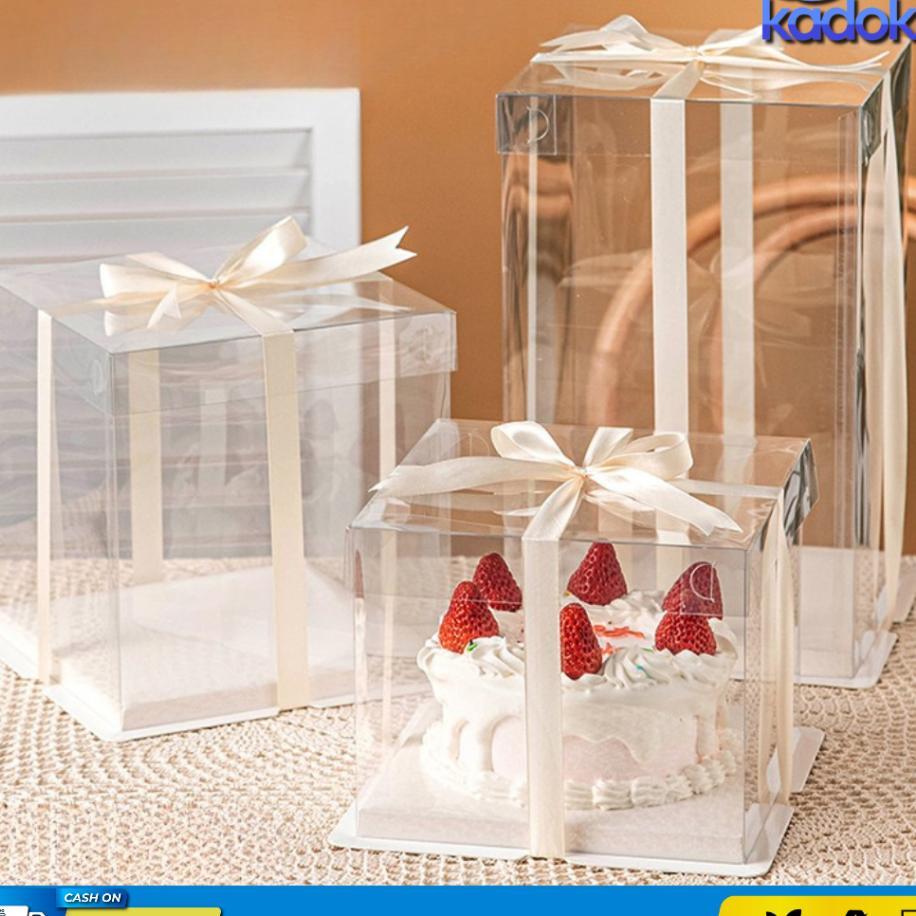 Kotak Kado Transparan / Box Mika Transparan / Box Kue Mika / Box Kue Tart Mika / Box Kue Mika
