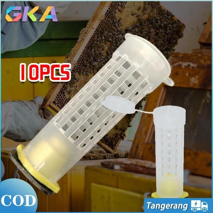 WISZCA 10PCSTabung Larva Lebah-Budidaya Lebah Madu-Kurungan Ratu Lebah