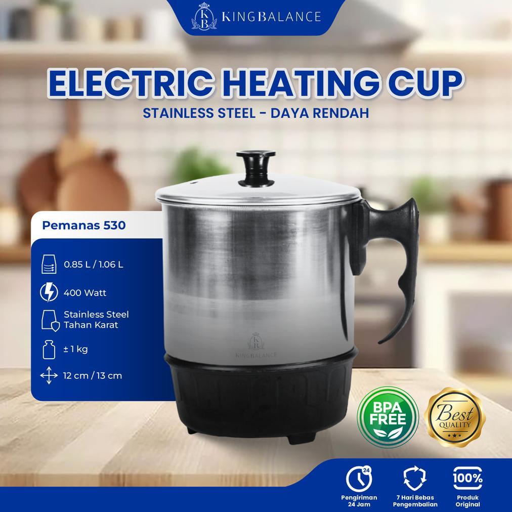 BESTPROMO KING BALANCE TEKO LISTRIK PEMANAS STAINLESS STEEL 400 WATT BPA FREE MUG ELEKTRIK LOW WATT 