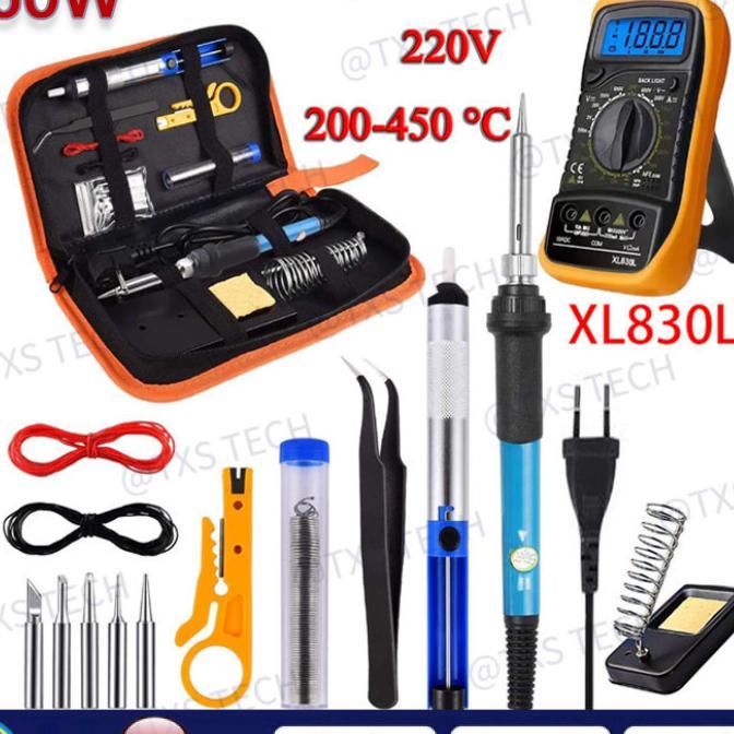 Multitester Digital Multimeter Digital Solder Listrik 60 Watt Set Paket Lengkap Soldering Iron Penye