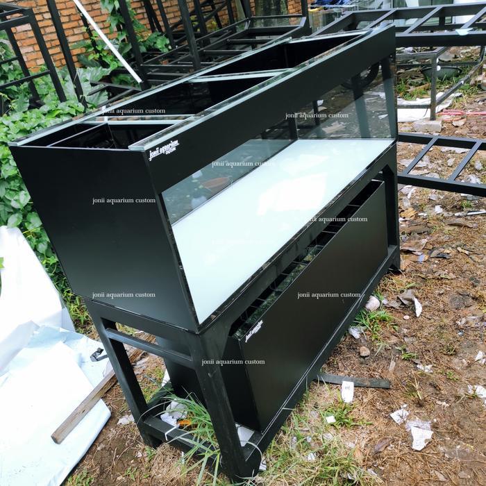 aquarium 150x55x50 10mm gosok halus dan sump filter 110x40x40 backwash