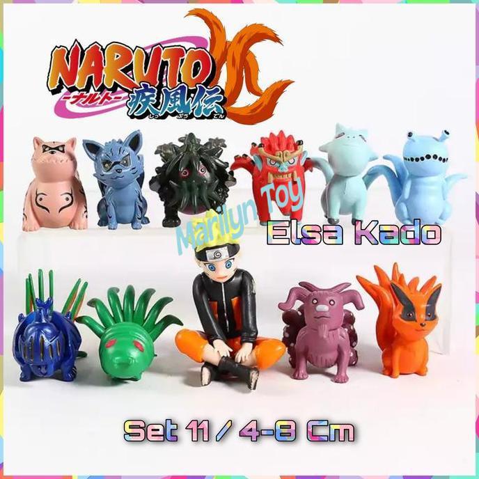 Figure Naruto Chibi Set Isi 11 Edisi Bijuu Kyuubi Kurama Gaara Shukaku