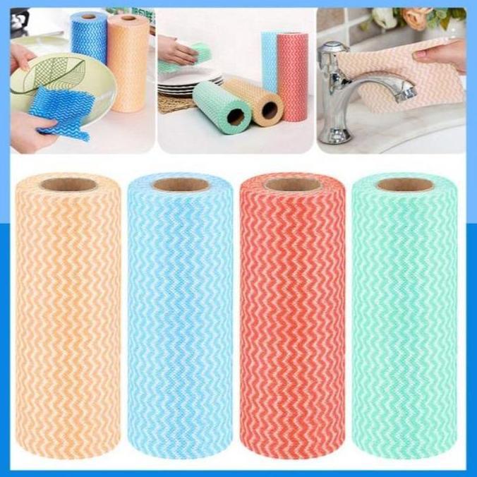 ODONTY Tisu lap serbaguna / tissue gulung dapur / Tisu dapur warna / Tisu Gulung Kain Lap Pembersih 