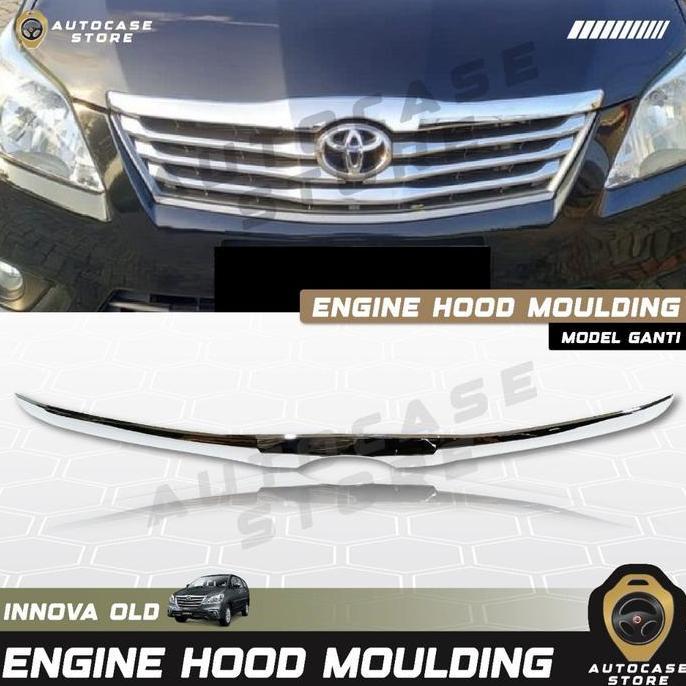 ENGINE HOOD MOULDING INNOVA LAMA 2012 2013 2014 2015 MODEL GANTI LIST KAP MESIN AKSESORIS MOBIL PREM