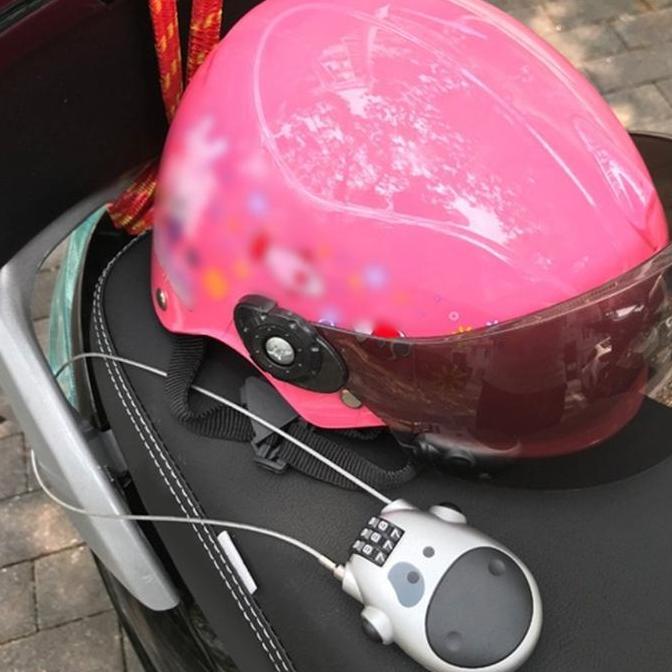 PONETTIA Gembok Helm gembok kawat gembok kabel tali baja Pengaman Sepeda Securi