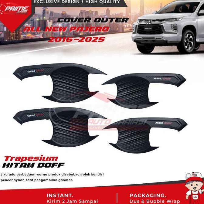 [TPM] PAJERO SPORT 2016 2021 2025 OUTER HANDLE COVER HITAM DOFF CARBON AKSESORIS MITSUBISHI PAJERO T