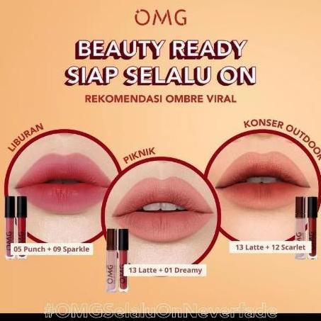 Labbro- Paket Ombre Omg / Ombre Lipcream Omg / Lipcream Oh My Glam / Lipstik Omg / Make Up Omg