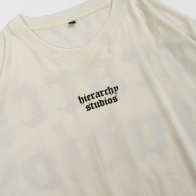 Hierarchy Studios - White Wide Logo Oversized T-shirt