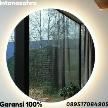 Cermin Dinding Bulat Lampu LED Cermin Make Up Cermin Rias Wastafel