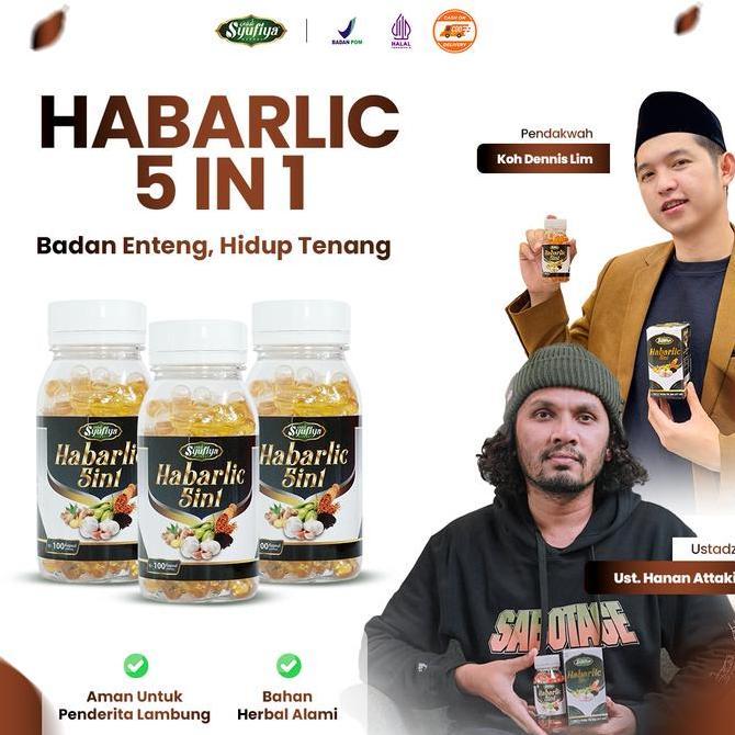 [Paket Hemat 3 Botol] Habarlic Kapsul Herbal Habbatussauda | Garlic/Bawang Putih - - Minyak Zaitun -