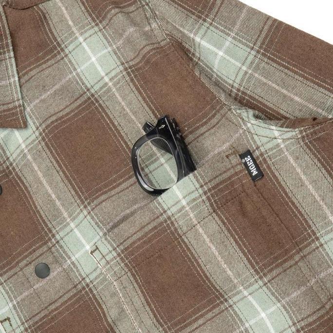 MGee Kemeja Flanel Pria Motif Kotak Kotak Jazon C001 Olive