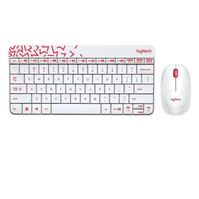 Keyboard dan mouse wireless logitech MK240 putih