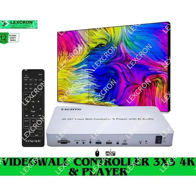 Lexcron Video Wall Controller 3x3 4K(input: HDMI, USB, U disk RS232, usb flasdisk)