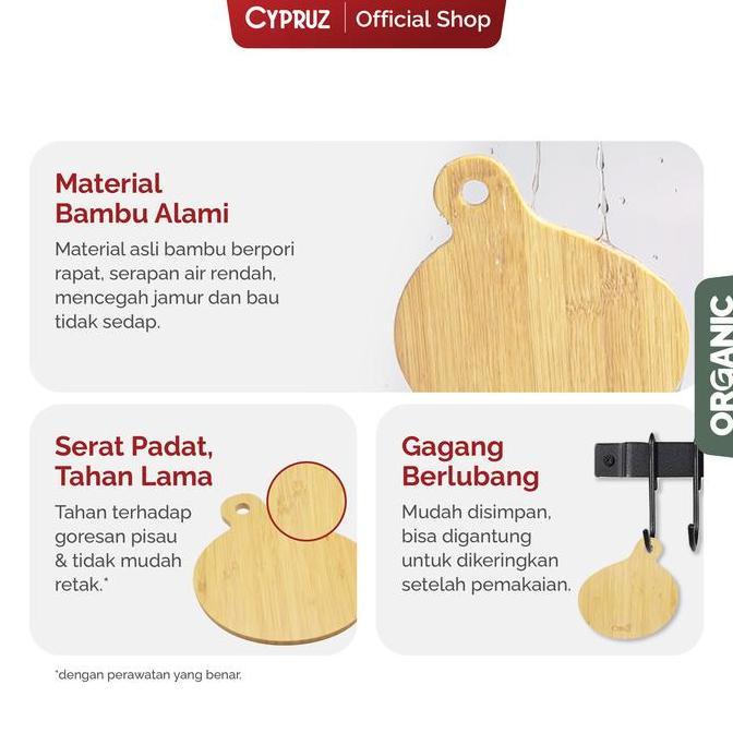 Cypruz Bamboo Cutting Board Talenan Bambu Alami