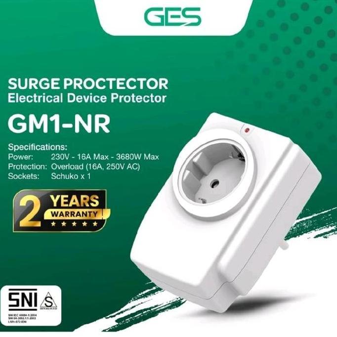 Produk andalan kami GES GM1-NR Surge Protector colokan anti petir GM1NR