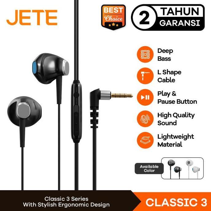 Headset Earphone JETE Classic 3 - Garansi 2 Tahun