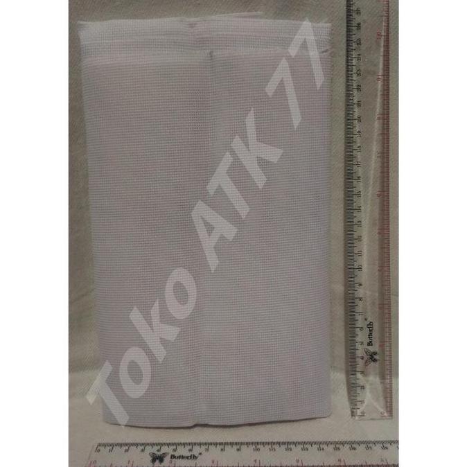 Kain Strimin Kristik Putih Ukuran Besar 1m x 70cm READY STOCK