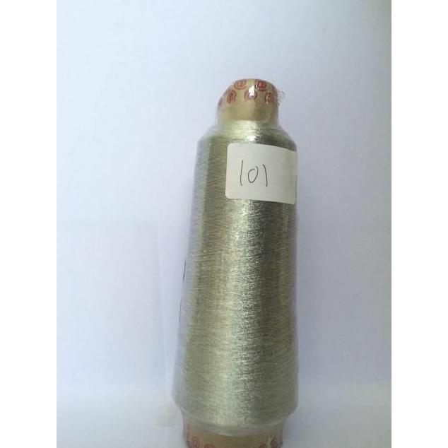 Benang Metalik Bordir / Benang Kodok / Benang Bordir Emas / Benang Rayon Bordir 100 gram Silver