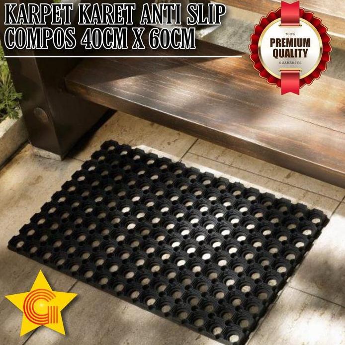 Ring Mat Karpet Keset Kamar Mandi Anti Slip Compos Tipis 38x57cm 10mm