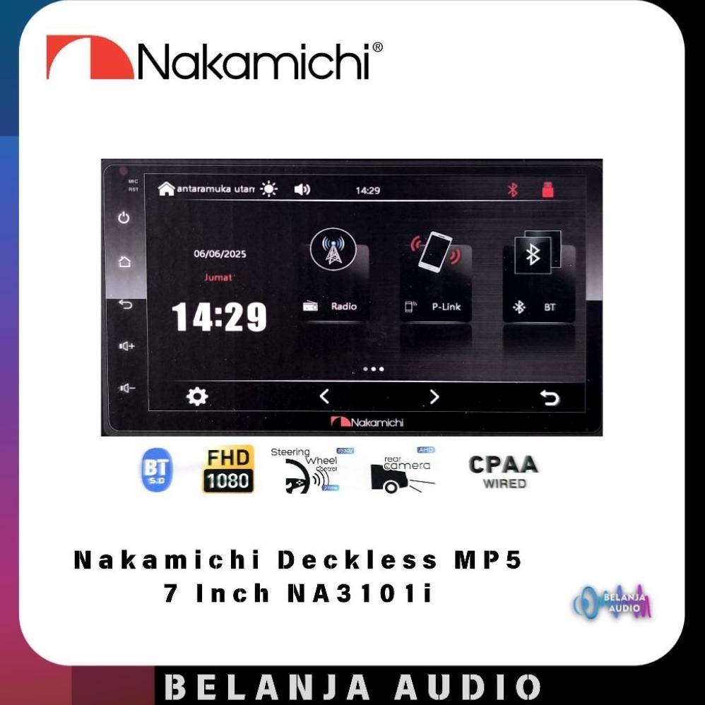 Double Din Deckless Nakamichi Android auto Car Play MP5 7 inch